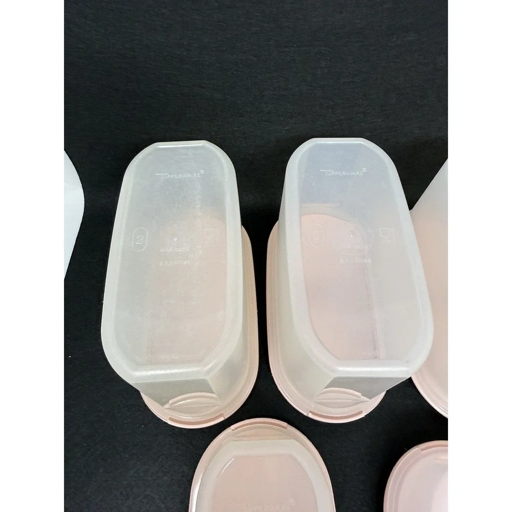 Tupperware Modular Mates Lot 12 Pc Pink Lids Pantry Storage Containers Set